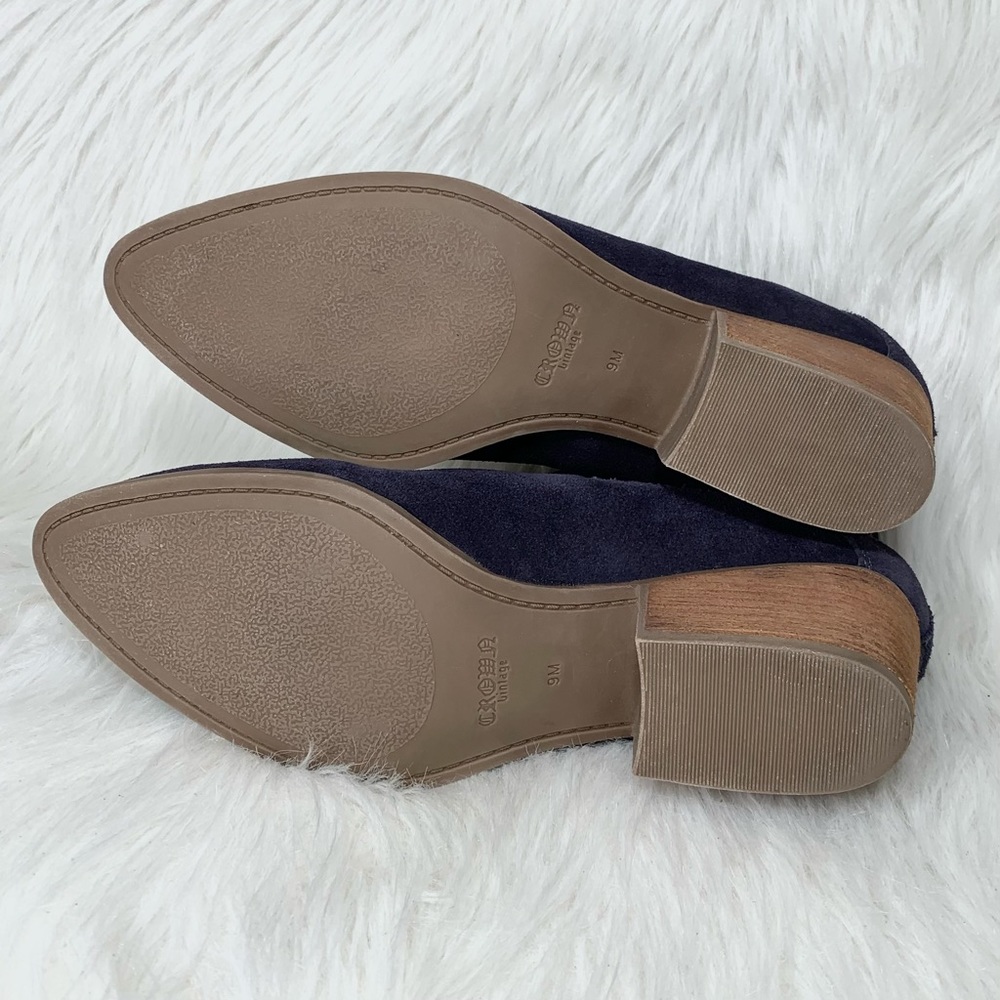 SOLD-Crown Vintage Suede Navy Blue Ankle Boots - Picture 10 of 10